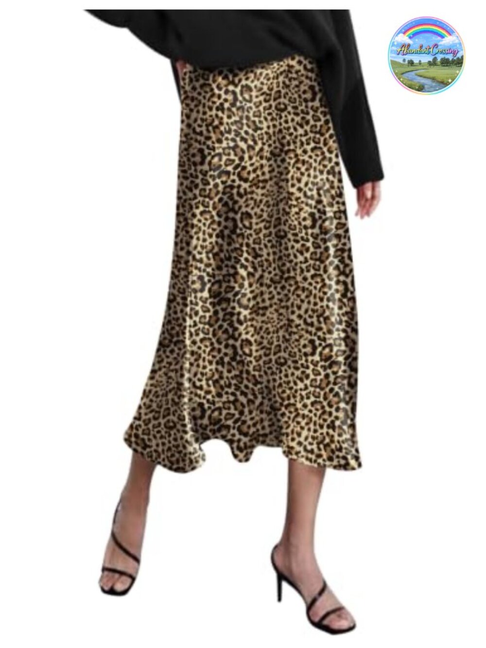 High Waist Satin Midi Skirt Elegant Party Casual